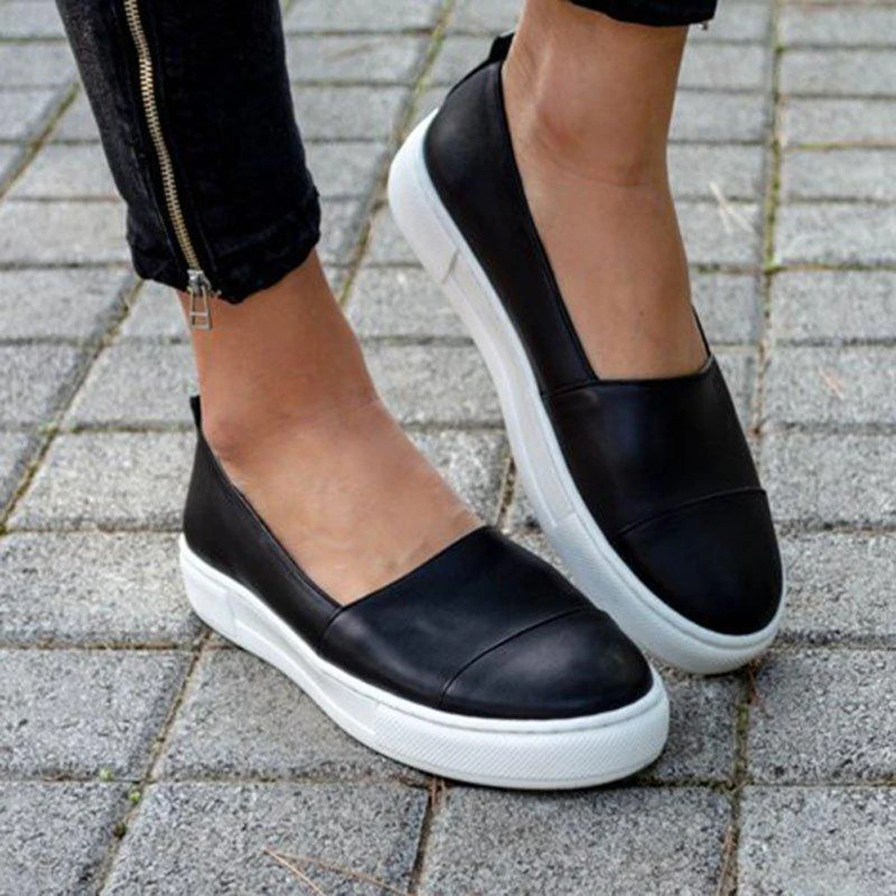 Неглубокие вулканизированные удобные туфли женские кроссовки zapatos mujer и летняя обувь кроссовки обувь на толстой подошве - Цвет: Черный