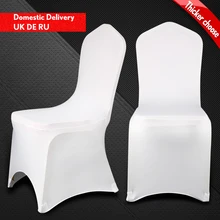 Awillhome 150 Шт. Белый Спандекс Крышка Стула 200gsm 170gsm 150gsm Для Партии Событие Свадьба Украшения Дома Квартира/Арки