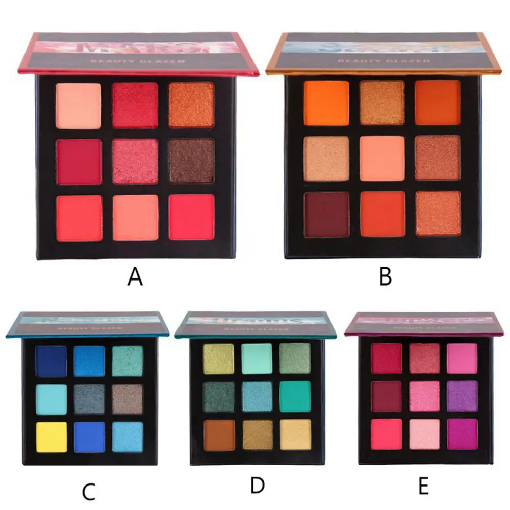 

Beauty Glazed Diamond Glitter Eyeshadow Palette 9 color Makeup Eyeshadow Pallette Matte Nude Pigment Cosmetic EyeShadow Palette