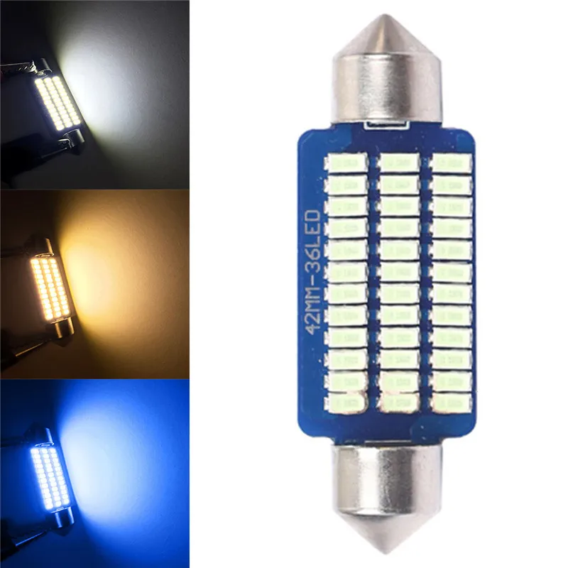 

1Pcs 42MM 36LED High Power Low Consumption Ultra Long Life Car Canbus Error Free Interior Reading Light Lamp Bulbs 12V#289596