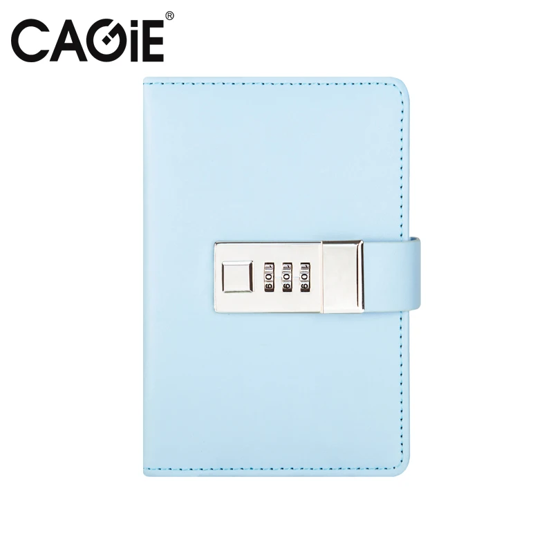 

CAGIE 2018 New Arrive A7 Notebook Lock Diary Women Cute Leather Travelers Notebooks Kawaii Mini Planner Sketchbook Filofax