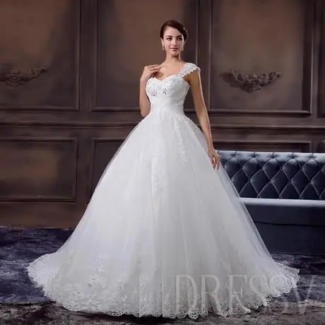 dressv.com SUPPLIES [Christmas Sale] Glamorous Sweetheart Off the Shoulder Princess Wedding Dress Vintage Wedding Dresses (4)