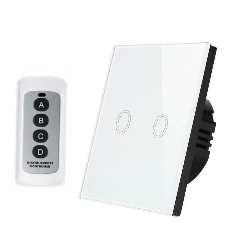 

EU Standard Wall Light Touch Switch 220V 1/2/3 Gang 1 Way Wireless Remote Control RF433 Smart Switch