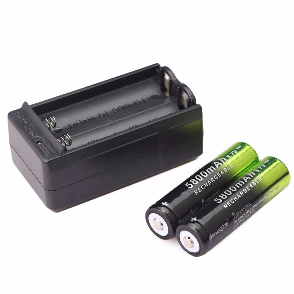 Новые 4 шт 5800mAh литий-ионная 3,7 V аккумуляторная батарея 18650 flashlightty батарея+ ЕС зарядное устройство