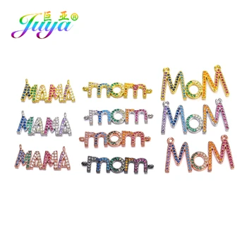 

Juya DIY Mama Jewelry Making Components Micro Pave Zircon Letters MAMA MOM Bracelets Necklace Handmade Accessories Supplies