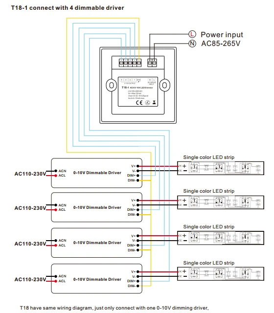 Светодиодный диммер 0-10 В AC 90 В-250 В Высокое напряжение Вход 20 мА переключение тока Сенсорная панель настенное крепление 1-10 в диммер