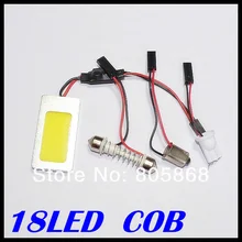 Автомобильный панельный светильник 3 Вт COB Чип 18 светодиодный Светодиодный светильник для салона автомобиля T10 фестон светодиодный Купол BA9S адаптер 12 В Автомобильный светодиодный панельный