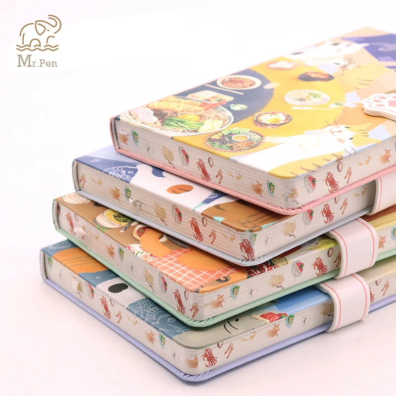 Cute Cartoon Cat S Dinner Hardcover Notebook Kawaii Stationery Hardcover Notebook Kawaii Stationery