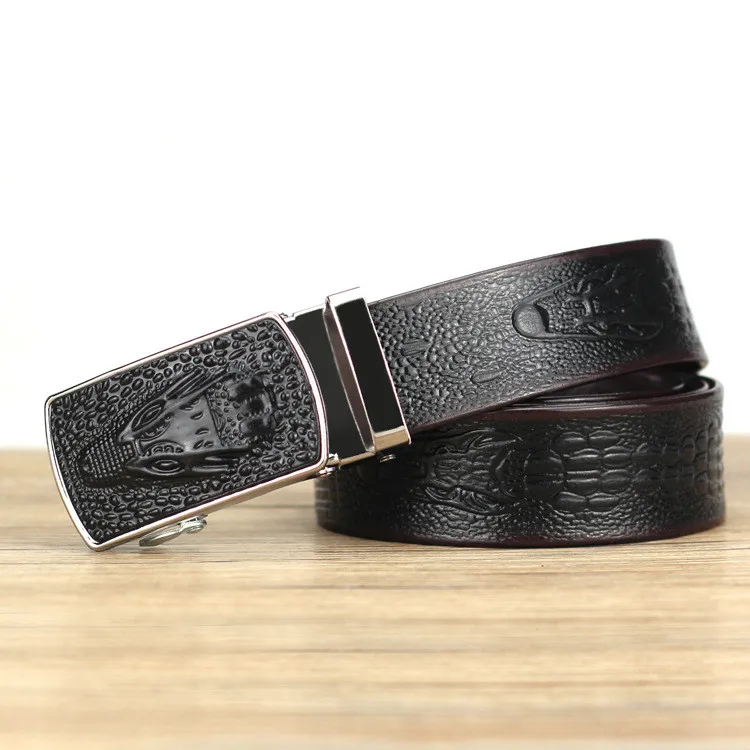 

BISI GORO leather calls Crocodile Belt for Young and Middle -aged Men Belt automatic buckle men's belts fashion belt buckles