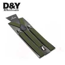 Серьга унисекс-на подтяжках эластичные тонкие для женщин и мужчин подтяжки на подтяжках Y-back подтяжки 2,5 см в ширину "Армейский зеленый" оптом и в розницу