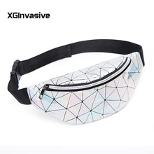 Поясная Сумка женская розовая Серебряная поясная сумка Женская поясная сумка черная Геометрическая поясная сумка Лазерная нагрудная сумка для телефона сумка для денег