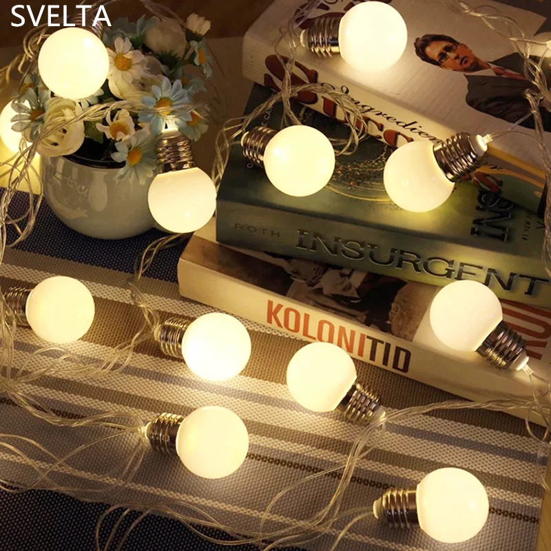 SVELTA 5 м 20 Gerlyanda светодиодный шар с питанием от батареи гирлянда в стиле ретро