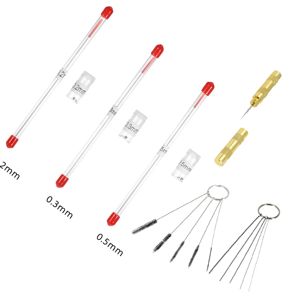 Koop 0.2mm 0.3mm 0.5mm Airbrush Nozzle Naald Vervanging voor Airbrushes Spuitpistool Model Spuiten Verf Onderhoud Tool Accessoires