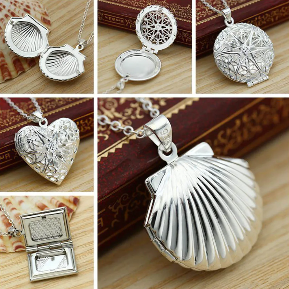 Ожерелье цепочка из металлического сплава в форме сердца с рамкой для фото|necklace