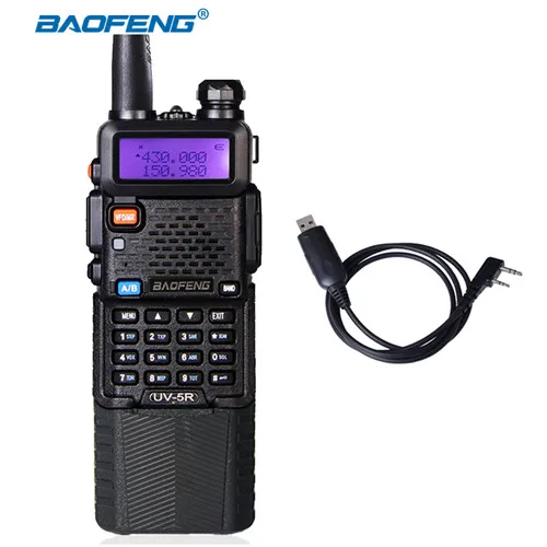 Baofeng UV-5R 3800mAh CB радио Двухдиапазонная портативная рация Макс 5 Вт радиопередатчик Ham Радио uv5r двухсторонний Raido hf трансивер - Цвет: with cable