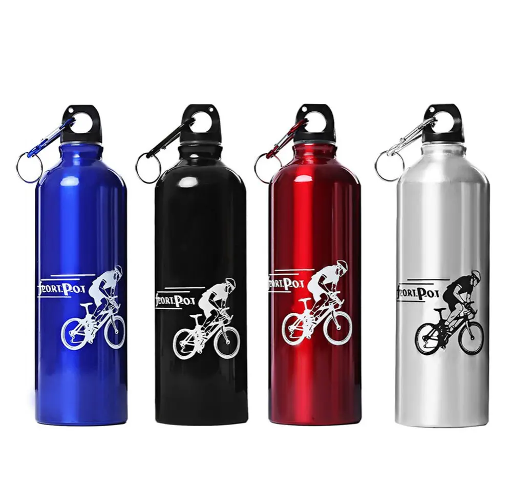 750ML Portable Aluminum metal Water font b bottle b font with keychain for font b Cycling