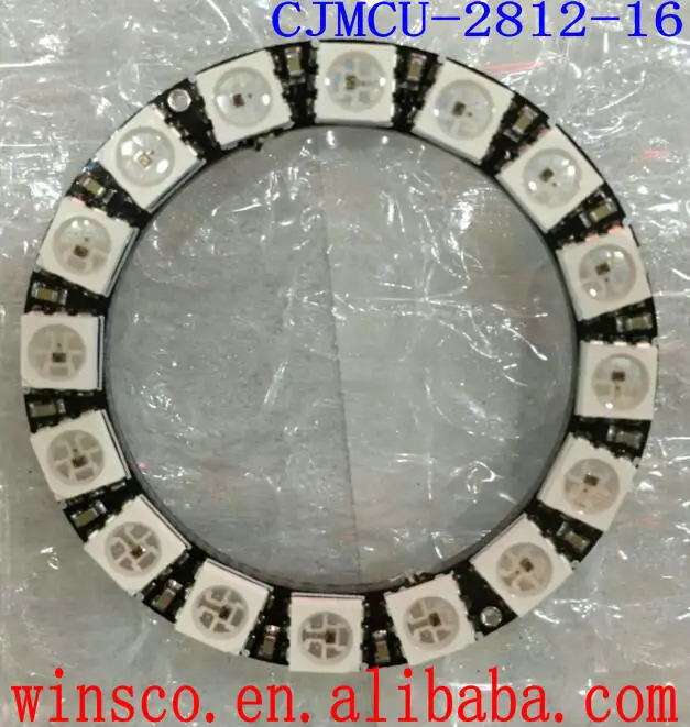

CJMCU-2812-16 16 WS2812 5050 RGB LED Built-in Full-Color Drive lantern Development Board