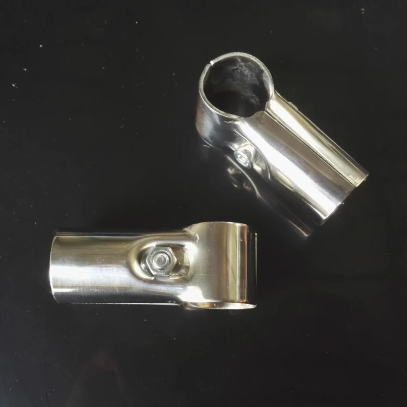 Conector de Tubulação de 25 mm Peças Fixas Haste Única Redonda Encaixe de Rack de Tubulação Acessório de Junta Peças Aço Inoxidável