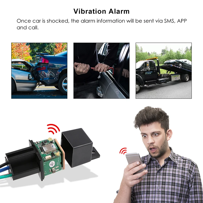 Transmisor GPS rastreador de coche alarma de choque GPS GSM localizador dispositivo de seguimiento Control remoto Control antirrobo monitoreo cortado aceite de Transmisor GPS rastreador de coche alarma de choque GPS GSM localizador dispositivo de seguimiento Control remoto Control antirrobo monitoreo cortado aceite de