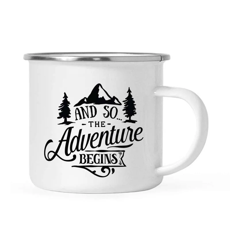 I Love You to The Mountains and Back Stainless Steel Camping Coffee Mug Gift 1-Pack 11oz Birthday Christmas Outdoors Metal Enamel Campfire Cup 