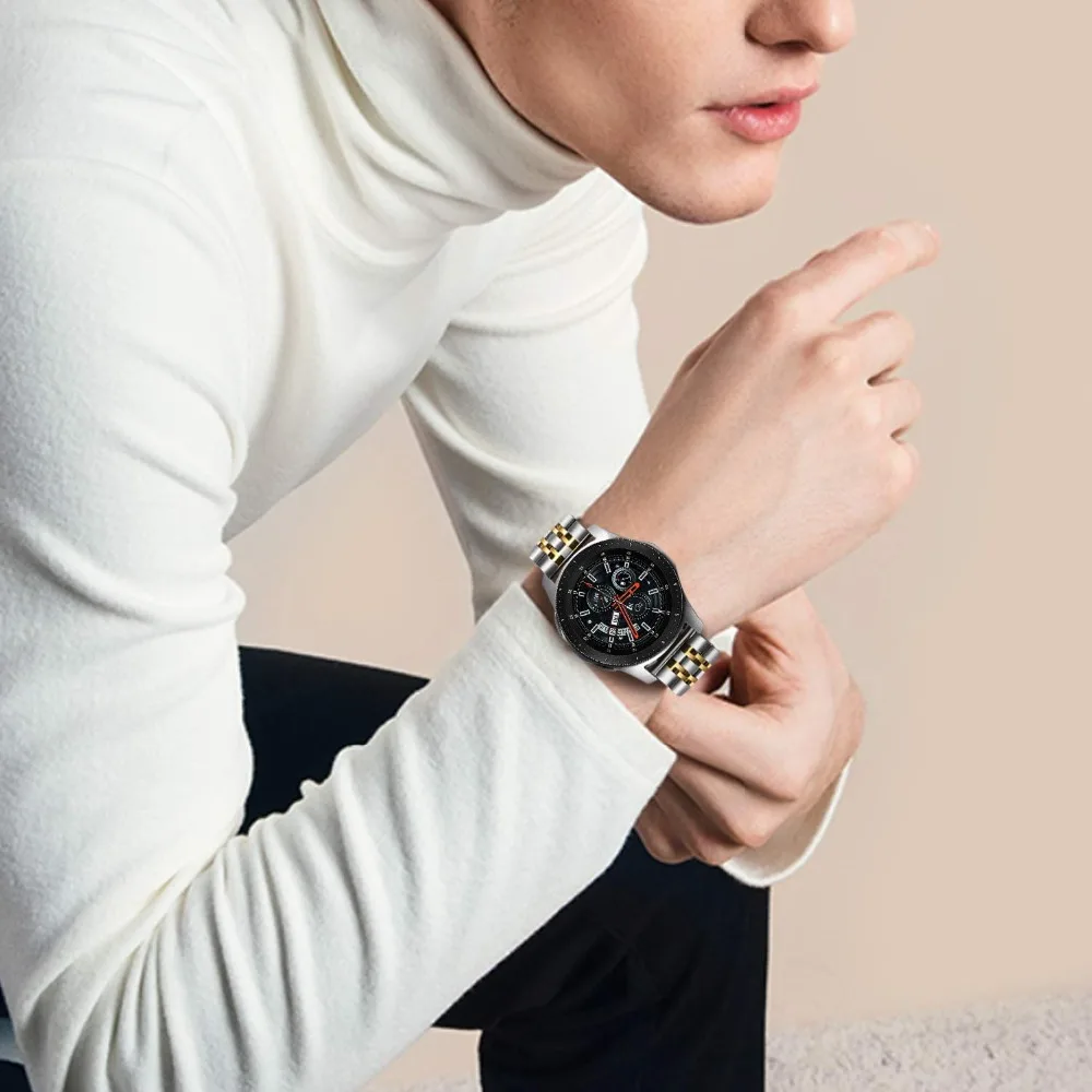 Ремешок из нержавеющей стали, умные часы из металла для huawei Watch GT 2 46 m/samsung Galaxy watch 46 мм, сменный Браслет, ремешок для часов