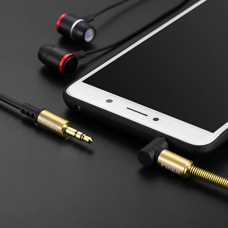 AUX Cable Jack 3.5mm Audio Cable for Car 90 Degree Right Angle Extension Cable for xiaomi redmi note headphone guitar phone
