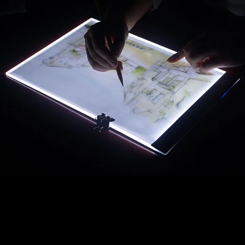 LED light Drawing Board Ultra A4 Light Box Drawing Tablet Tracing Pad Sketch Book Blank Canvas