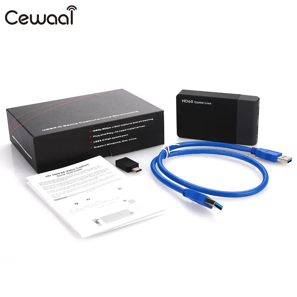 

New High Quality USB 3.0 Game Capture Video Capture Live Streaming Video Recorder Signal Acquisition for Xbox 360 One/PS3/PS4