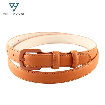 

Classic Luxury Designer Genuine Leather Slim Belt For Girls Students Womans Cowskin Hole Belt Straps Real Leather Thin Belts