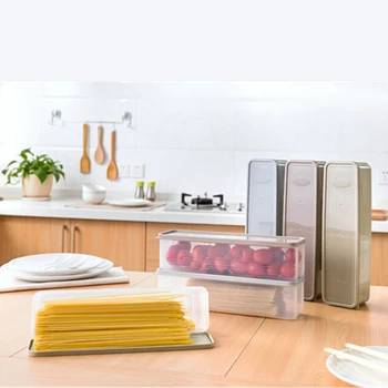 

1PC Topnew Japanese Style Plastic Spaghetti Italy Noodles Storage Box Kitchen Dinnerware Grain Fruit Food Storage Organizer Box