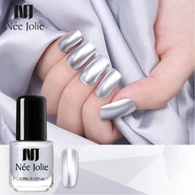 Nee Jolie лак для ногтей зеркальный эффект металлик Серебряный Хром лак для ногтей маникюр лак для ногтей дизайн для ногтей