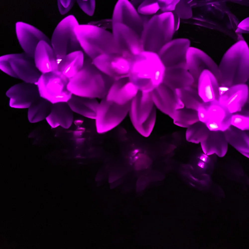 LED Christmas String Lighting 4M 40LEDs Bulb Double-deck Fairy Lotus Flower Battery Light Holiday Garland Fairy Decoration Lamps (6)