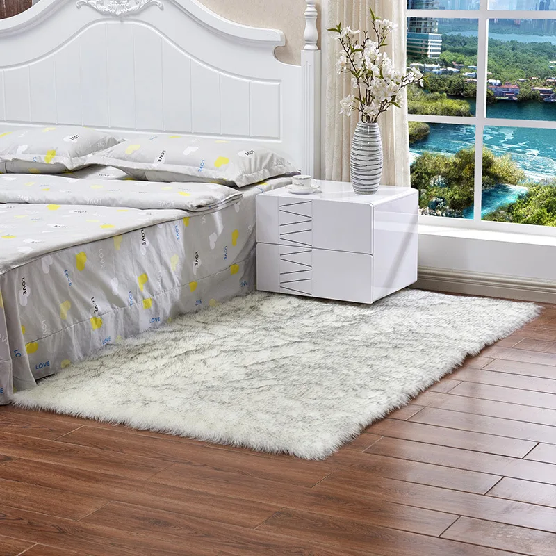 Cilected шерсть имитация овчины ковер многоцветный прямоугольный искусственный Длинный мягкий коврик для спальни гостиной 40x60 см