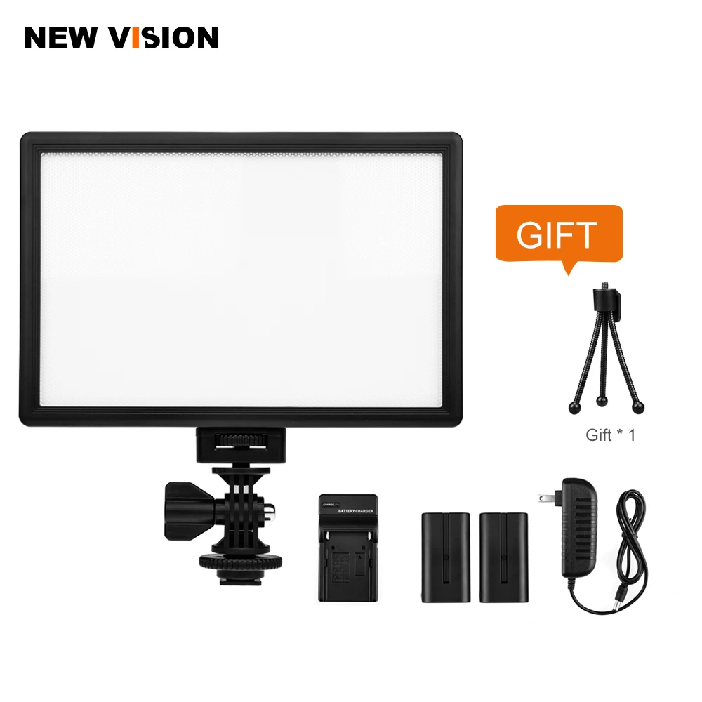 

Viltrox L116T LCD Display Bi-Color & Dimmable Slim DSLR Video LED Light +2x Battery +Charger + AC Adapter for Camera DV Camcorde