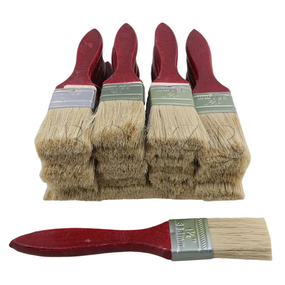 20 x 1.5" Chip Bristles Brush Wall Painting Brushes Red Wood for Painter 20 x 1.5" Chip Bristles Brush Wall Painting Brushes Red Wood for Painter