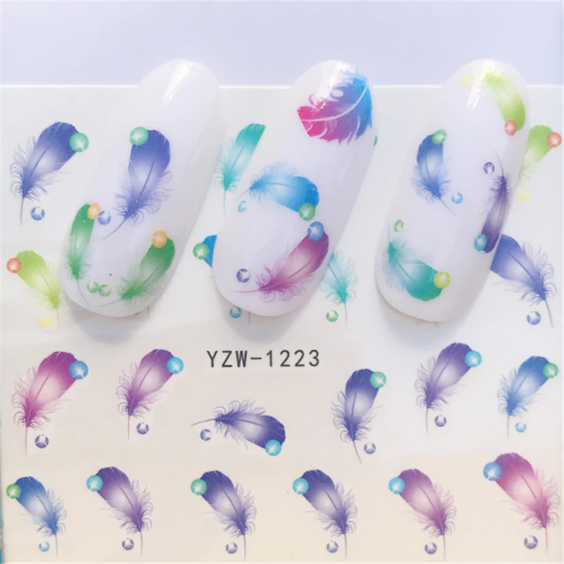 

1 Sheet Butterfly/ Feather / Flower Water Decal Nail Art Transfer Sticker for DIY Manicure Decorations