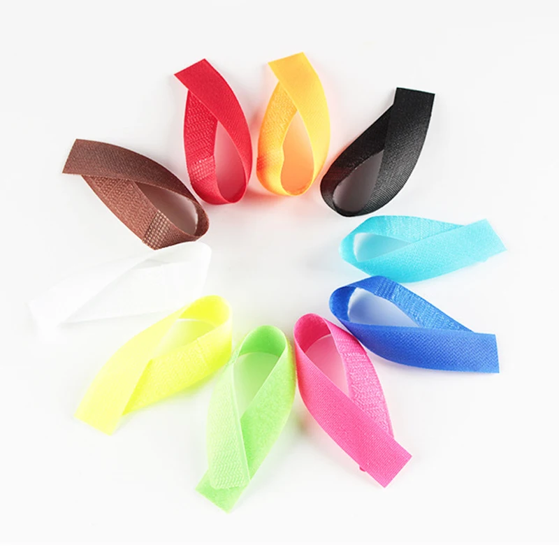 

50pcs/pack coloful magic tape nylon cable ties hook loop strap adhesive fastener hook loop magic strip wire sewing tape