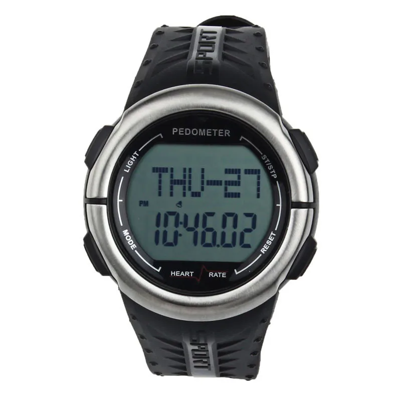 

Fashion relojes hombre 2018 Men's Waterproof Digital 3D Pedometer Calories Counter Pulsometer Heart Rate Monitor LED Sport Watch