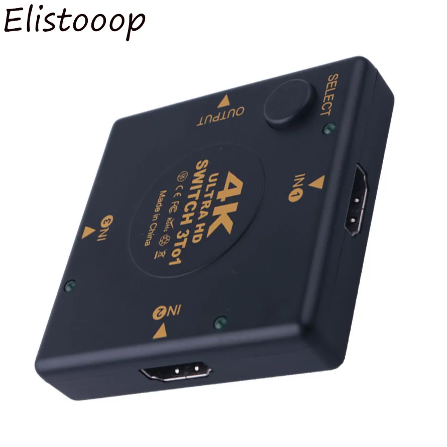 Elistooop 4 к 3 в 1 Коммутатор HDMI разветвитель 4 к* 2 к 3D Мини 3 порта HDMI переключатель порт концентратор для DVD HDTV Xbox PS3 PS4