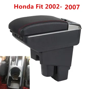 

Car Dual Layer Storage Box Center Console Leather Armrest Cup Holder For Honda Fit Jazz 2002-2007 Hatchback 2003 2004 2005 2006