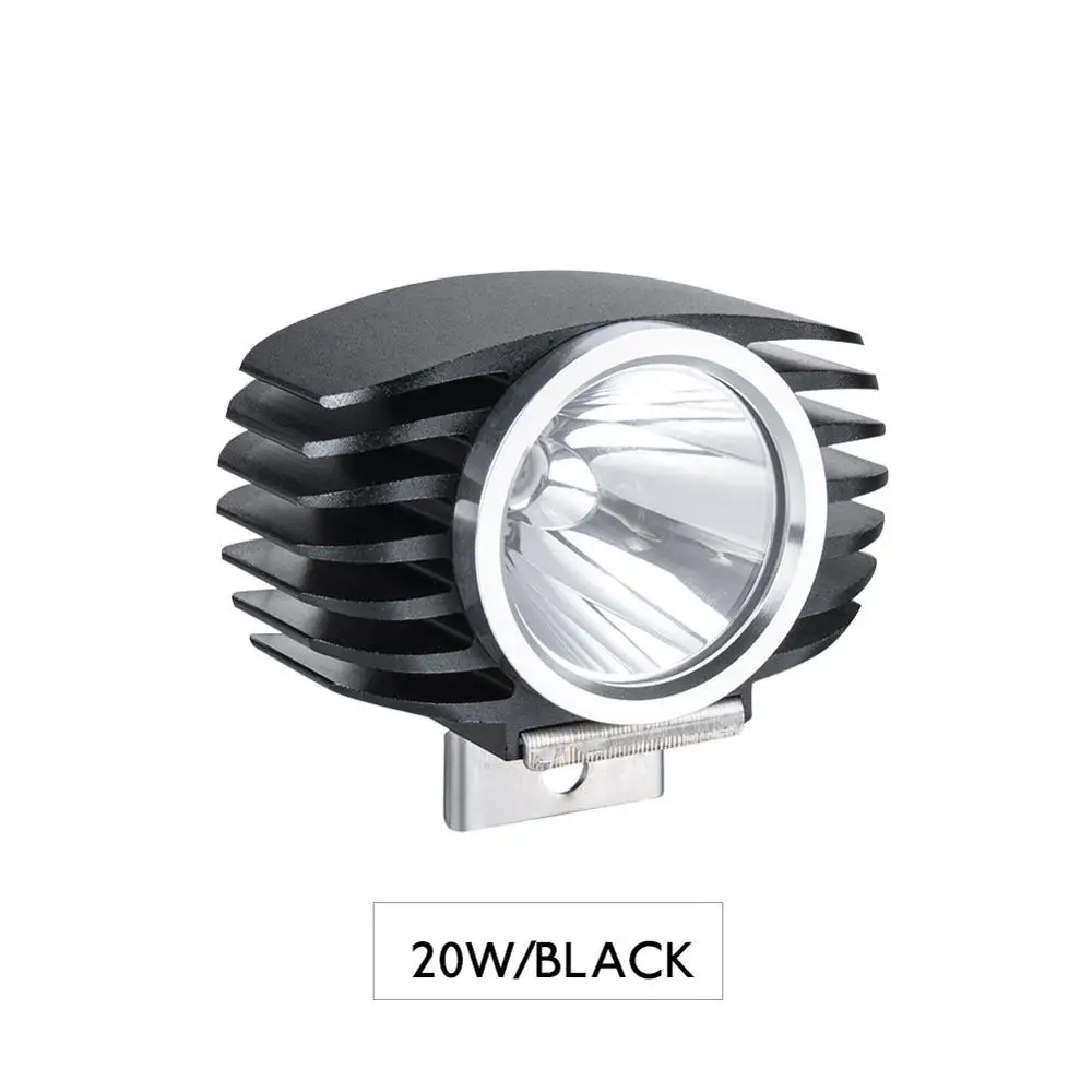 AcooSun светодиодный головной светильник для мотоцикла cree chip 30 Вт 4500Lm алюминиевый 6500 к налобный фонарь для скутера/велосипеда/мото IP67 Номинальный противотуманный DRL светильник - Цвет: 20W black