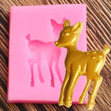 3D Veados Molde de Silicone Resina Barro Moldes Festa Decoração Do Bolo Ferramentas de Cozimento Do Queque Moldes Artesanais Açúcar Fondant de Chocolate