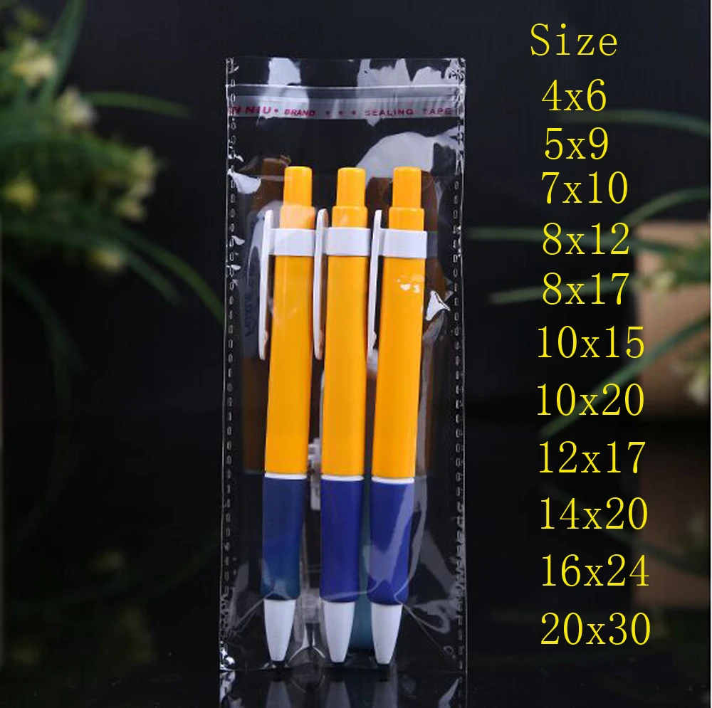 

100pcs/pack 11 Size Transparent Cookie Packaging Bags Self-adhesive Plastic Biscuit Bag Wedding Candy Bags Thickness 0.05mm