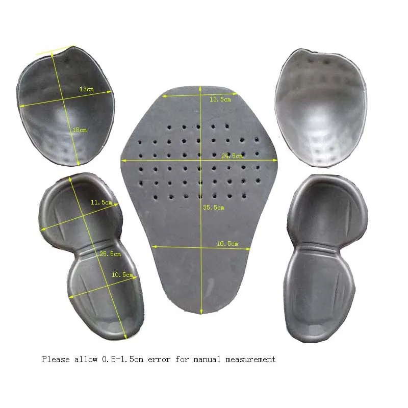 5 Pcs/set Universal Motorcycle Racing Jacket Gear Knight Protect Removable Internal Soft Brace Shoulders Guard Back Elbow Pads