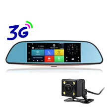 Otstrive 7 polegada 3G do GPS do Android 5.0 Do Caminhão Do Carro GPS Bluetooth Wi-fi Retrovisor de Lente Dupla 1 GB de RAM Quad Core FHD1080P DVR Espelho GPS