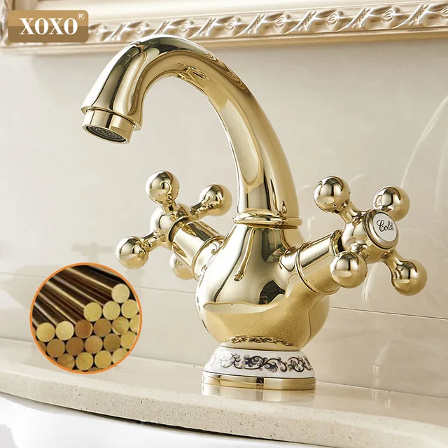 Golden Chrome Basin Faucet 5