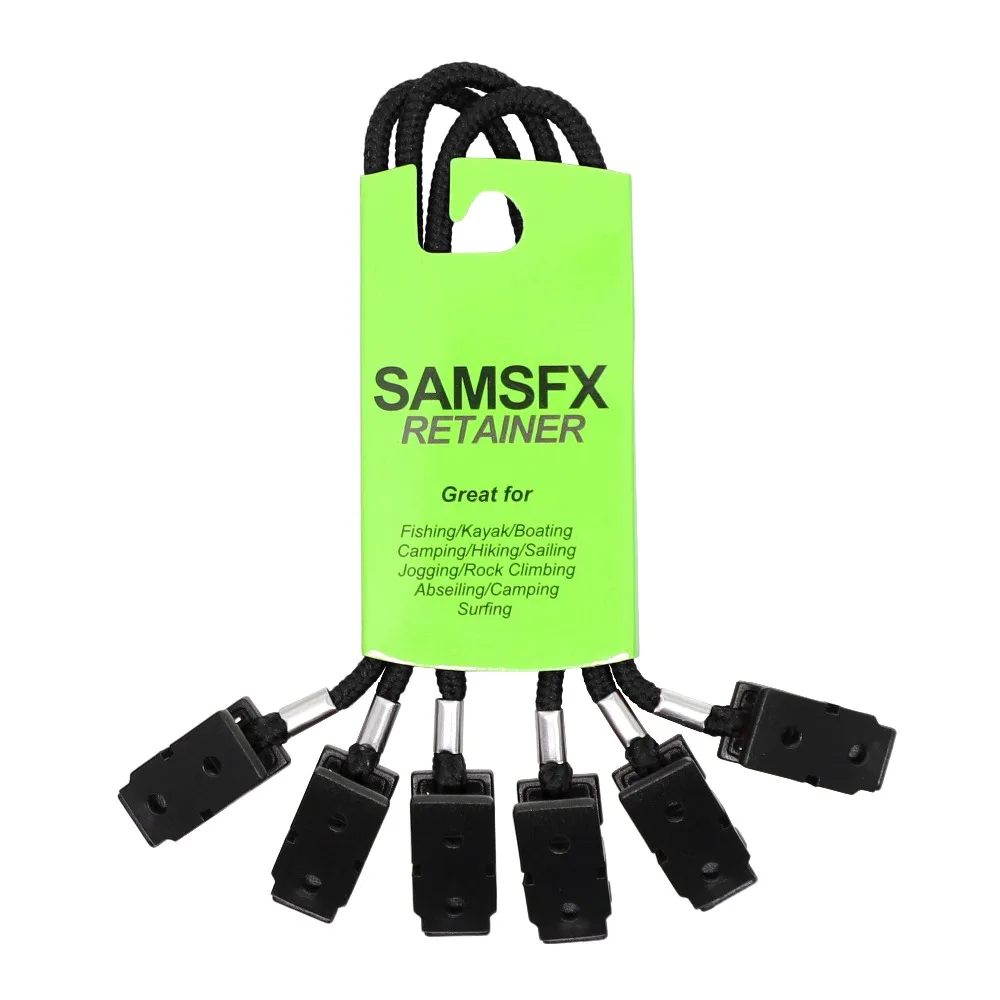 SAMSFX Fishing Black fishing Cap Straps with Clips 3pcs in pack