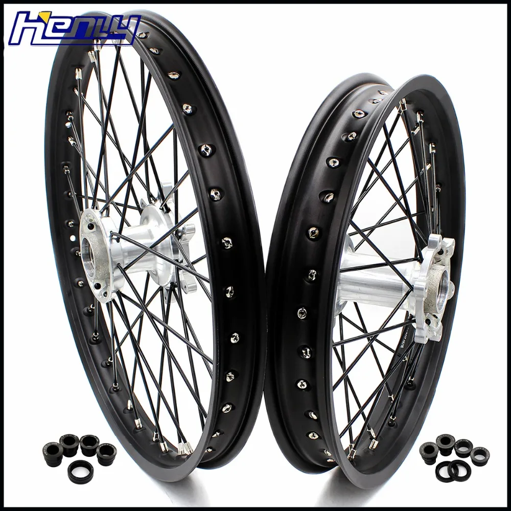 

KKE 21" 19" MX Casting Wheels Set for KTM SX SXF XCW XCF XC 125 250 350 450 505 03-19 SILVER HUB BLACK SPOKE