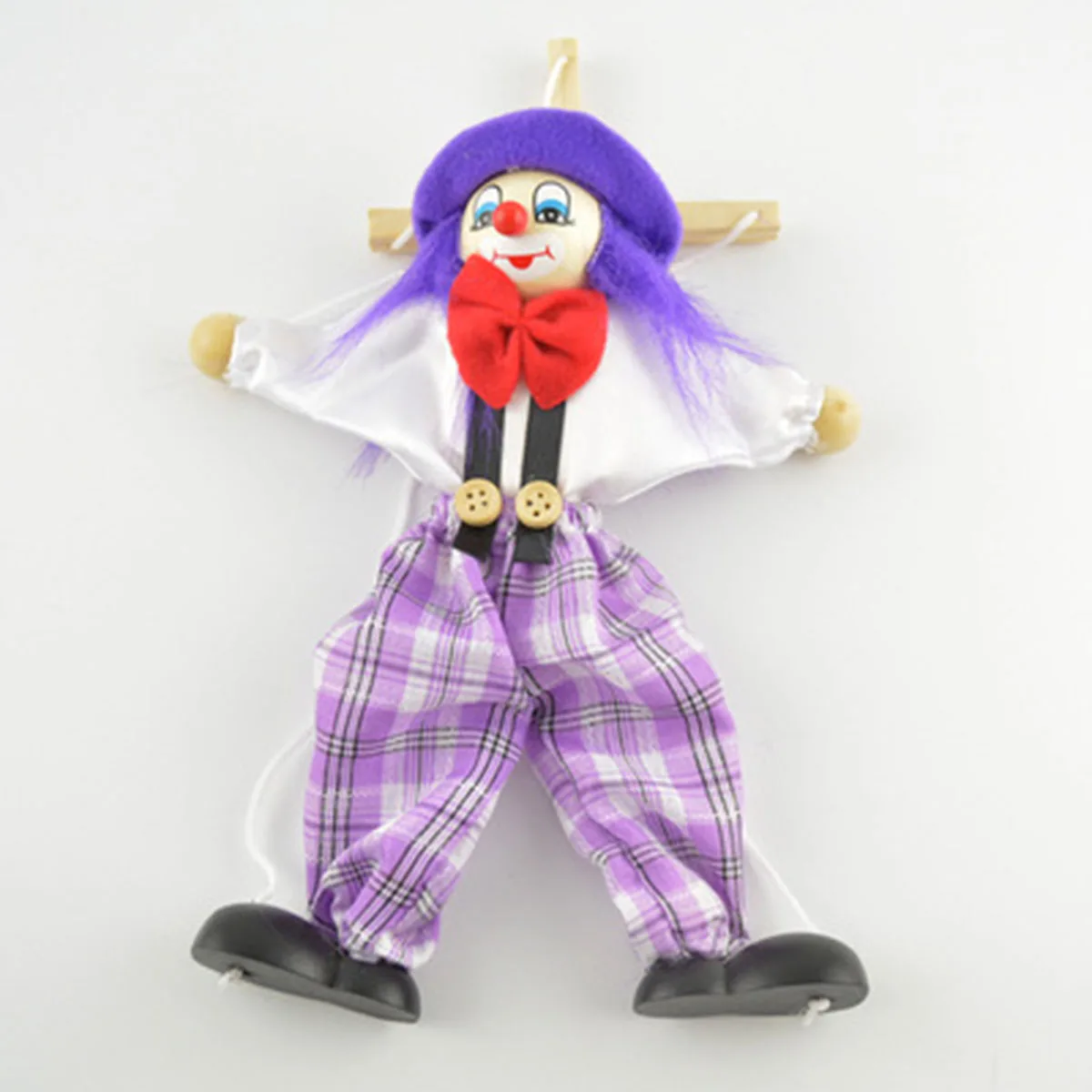 Pull String кукольный клоун деревянный марионетт игрушки ручной работы шарнир активности куклы Подарки для детей Классические винтажные детские игрушки