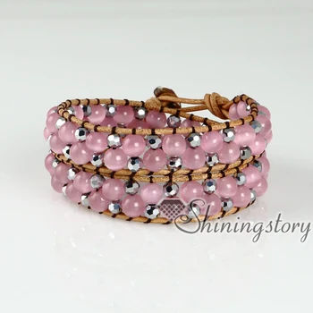 

semi precious stone beaded wrap bracelets semi precious stone nugget double layer bracelet natural stone